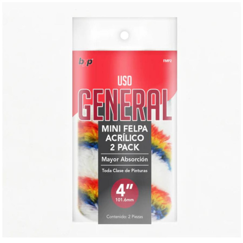 FELPA 4" P/MINI ROD ACRILICO 2 PACK BYP