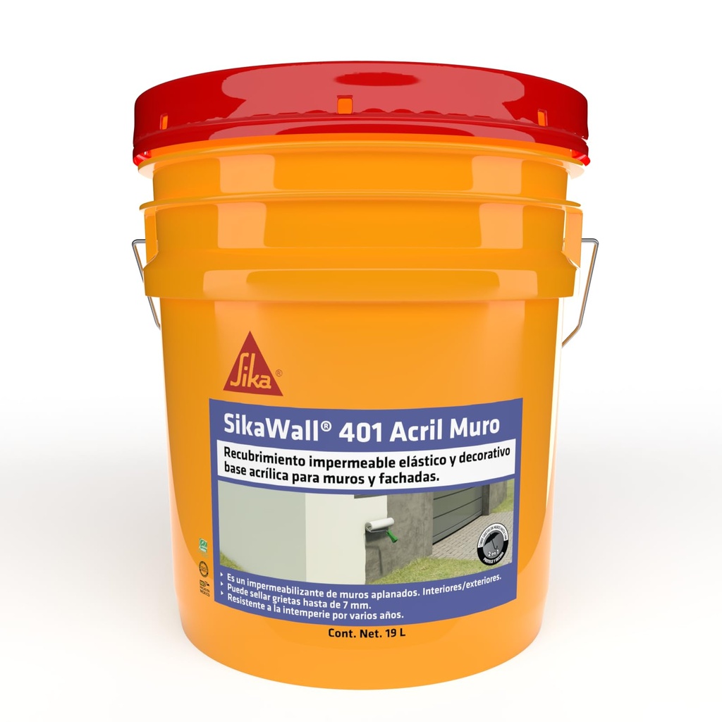 SikaWall 401 Acril Muro Cubeta (23,4 Kg)