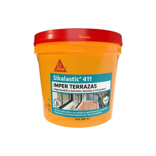 [672156] Sikalastic-411 MX Imper terrazas Galon/bote (4 L)