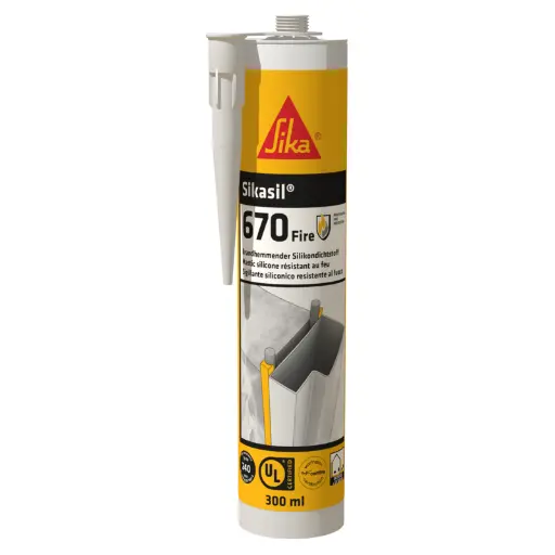 [508899] Sikasil 670 Fire blanco Cartucho (300 ml)